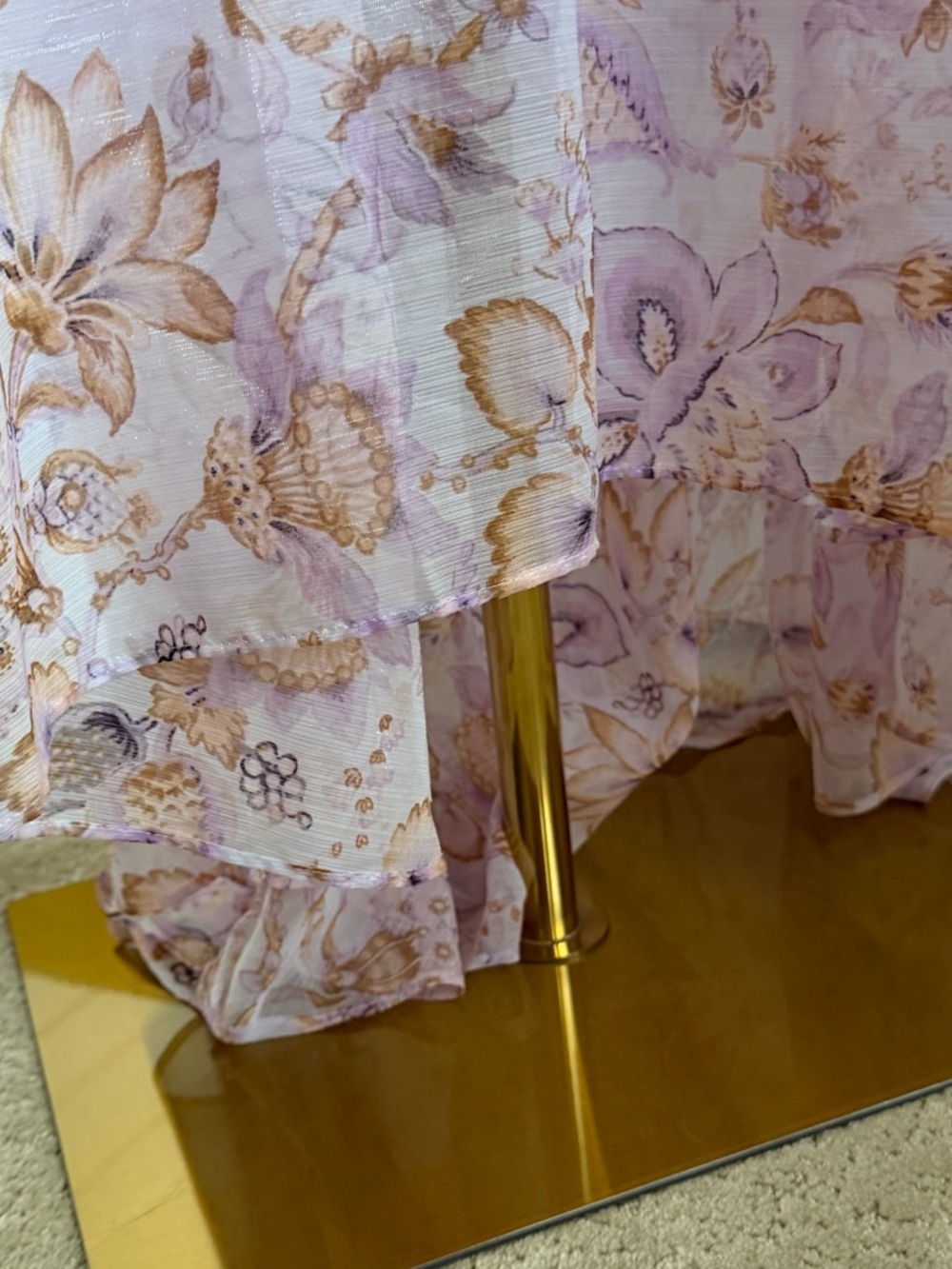 Victoria’s Secret Floral Maxi Dress M Pink Tiered Chiffon Boho Strappy - Picture 9 of 11